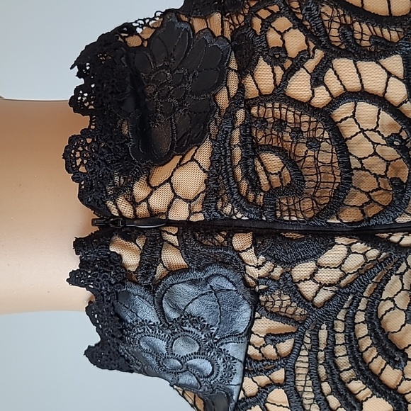 JULIAN CHANG Rihana Lace Top with Leather Roses - Picture 3 of 9